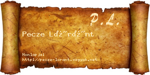 Pecze Lóránt névjegykártya