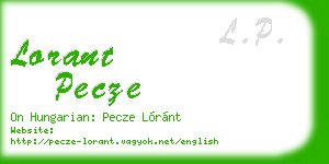 lorant pecze business card